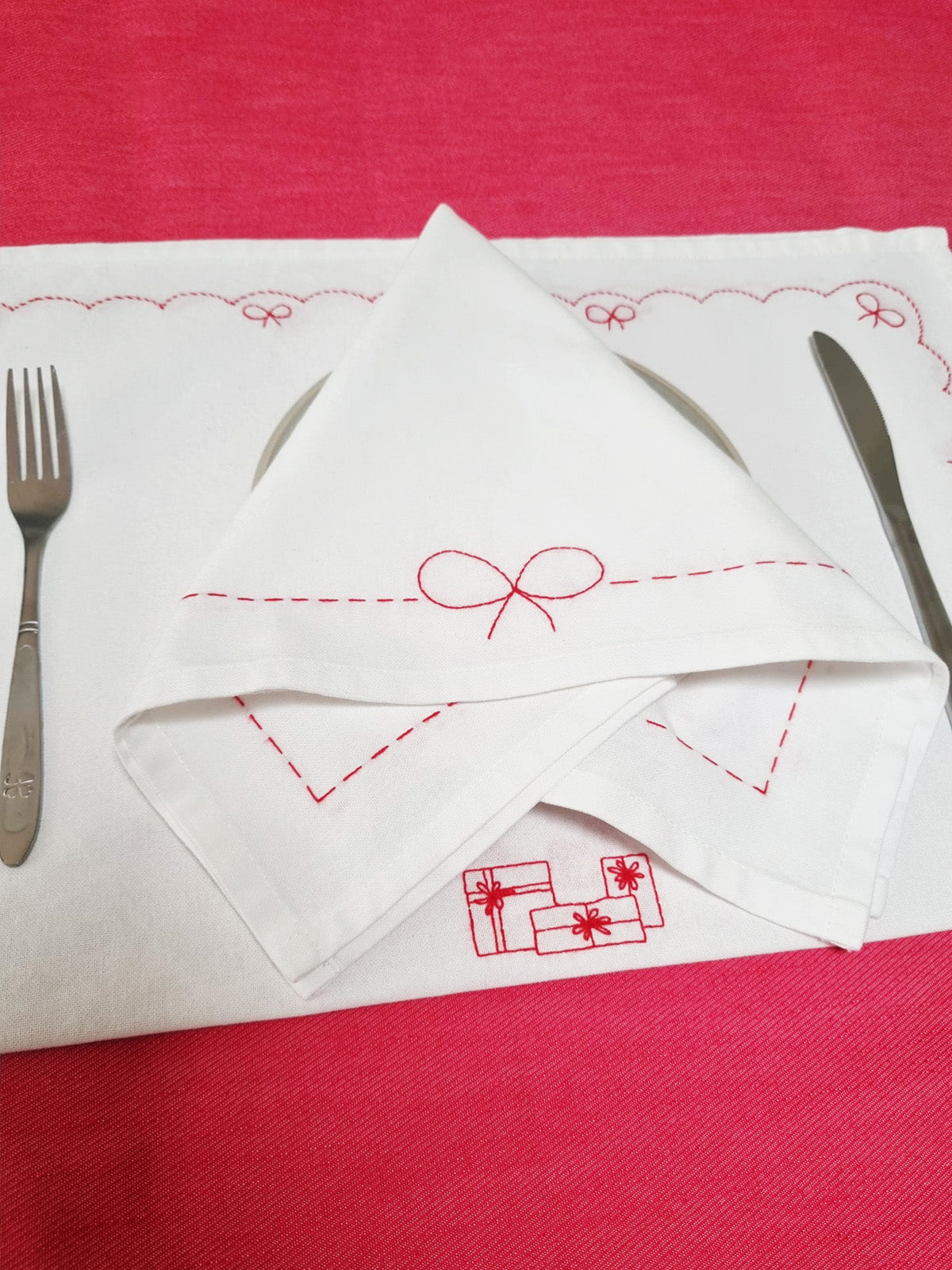 christmas bow napkins